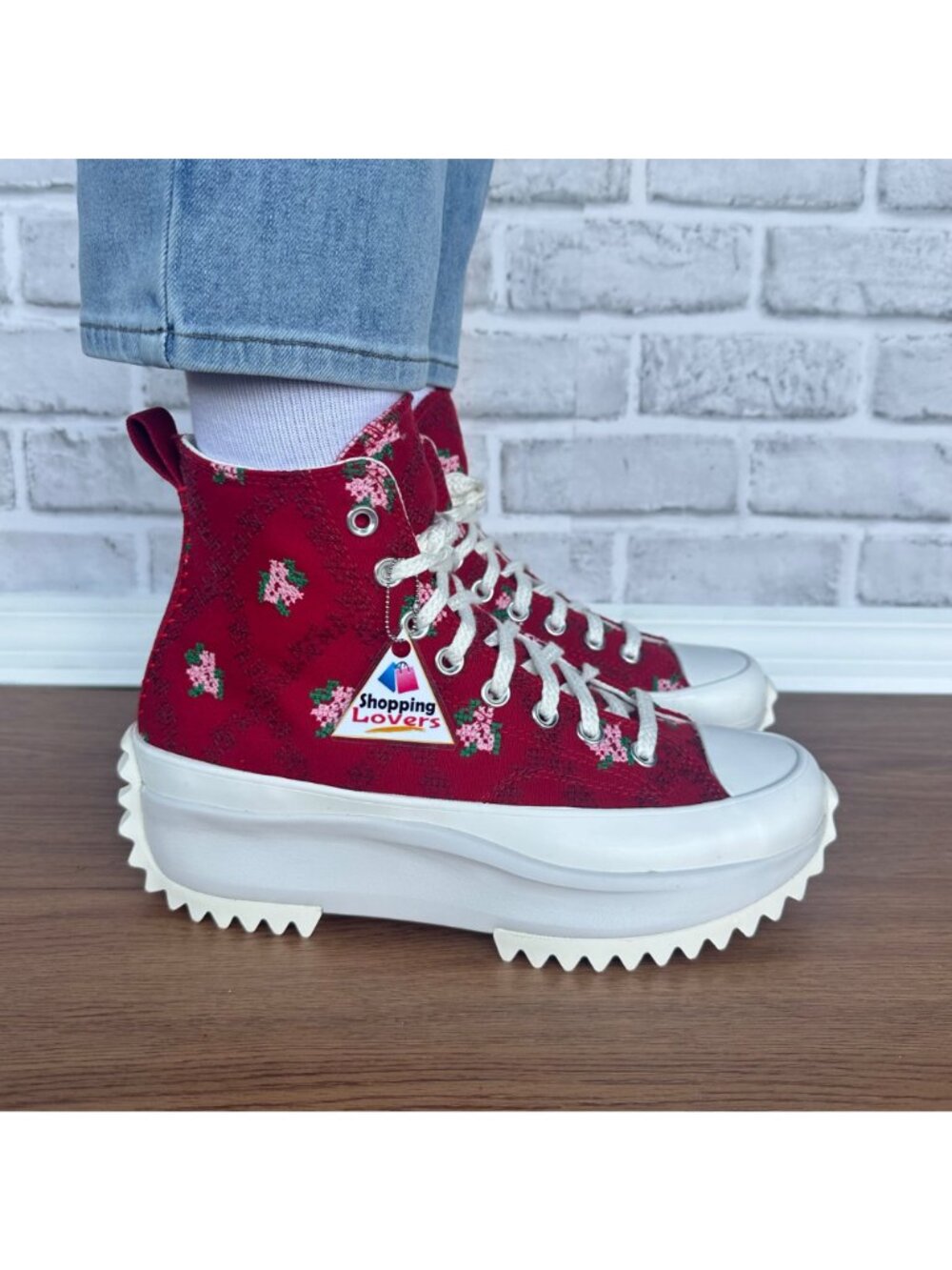 ❤️CONVERSE Run Star Hike Hi Rose Cross Stitch Sz 9 Womens Shoes Sneakers A14885C - Picture 2 of 14